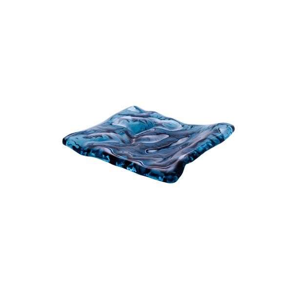 Piatto Vassoio Pordamsa Vetro Mar Blue 15 cm x 14 cm